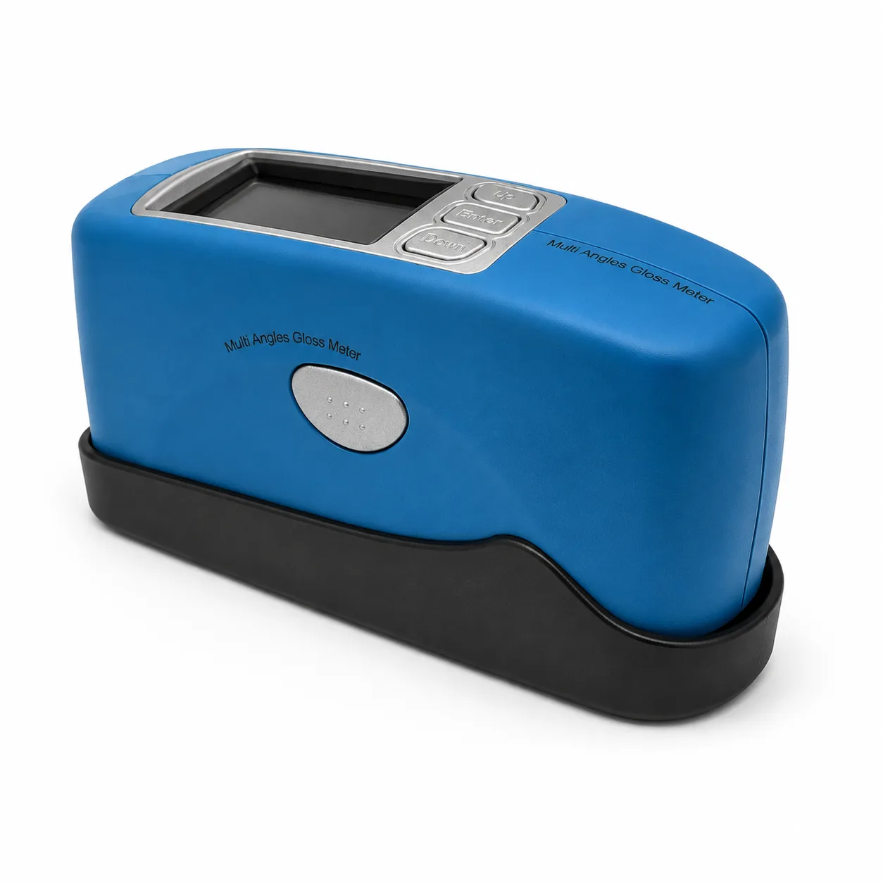 Rear of the gloss meter showing the measuring aperture and the seating base